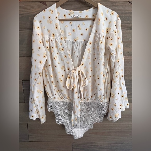 FREE PEOPLE FALL SUNFLOWER BODY SUIT - Picture 1 of 7